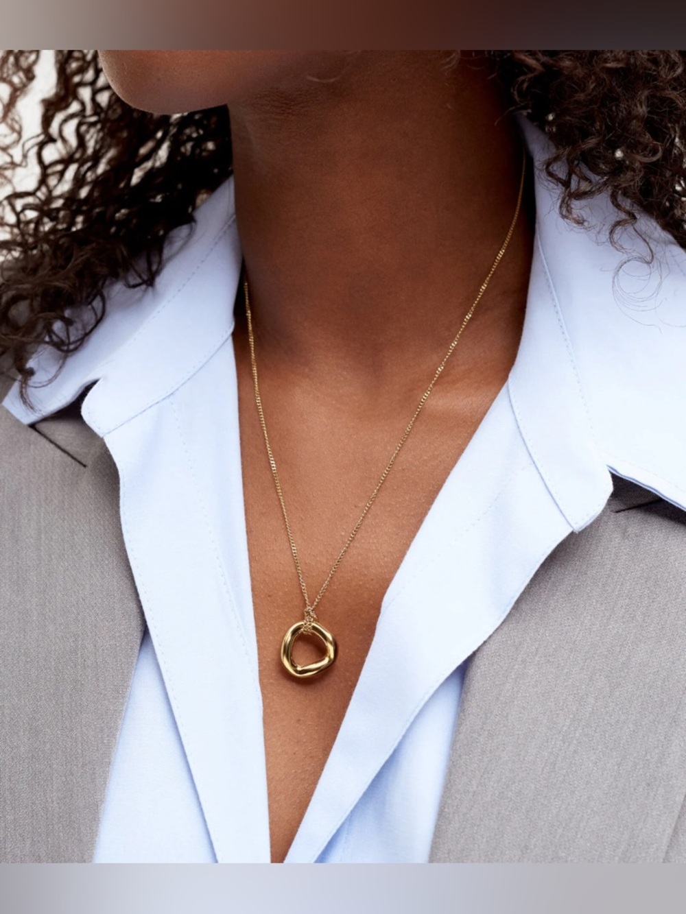 NWT Hey Harper Gold float necklace 14k PVD 15.75 inch